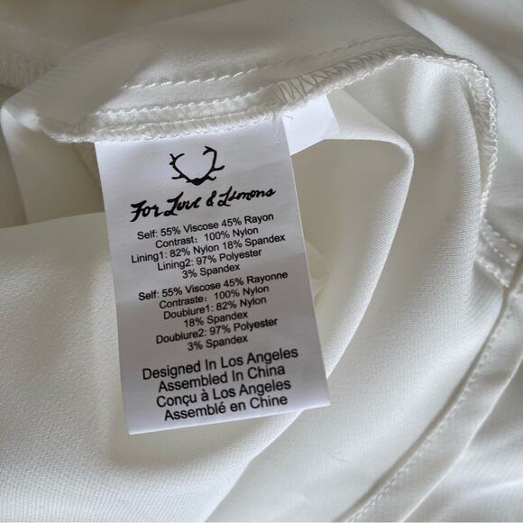 For Love and Lemons Laney Lou Sheer Nude Panel White Mini Dress size small - Picture 9 of 10